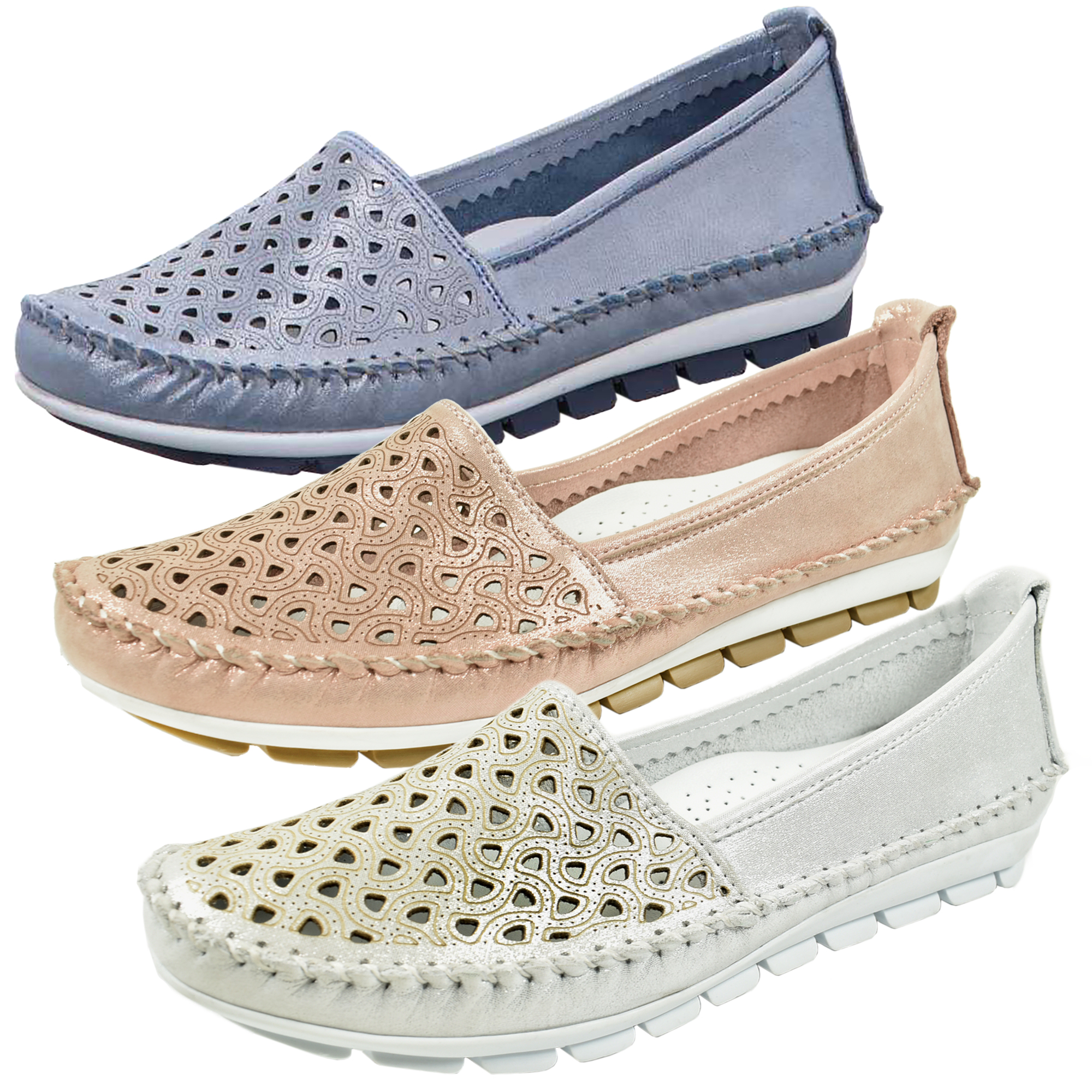 Gemini Ballerina's, mocassins voor vrouwen 003115-01, grootte:37, kleur:Wit