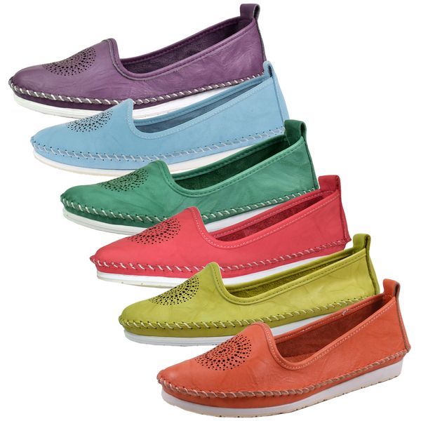 Andrea Conti Mocassins, ballerina's voor dames 0027449-2, grootte:39, kleur:Blauw