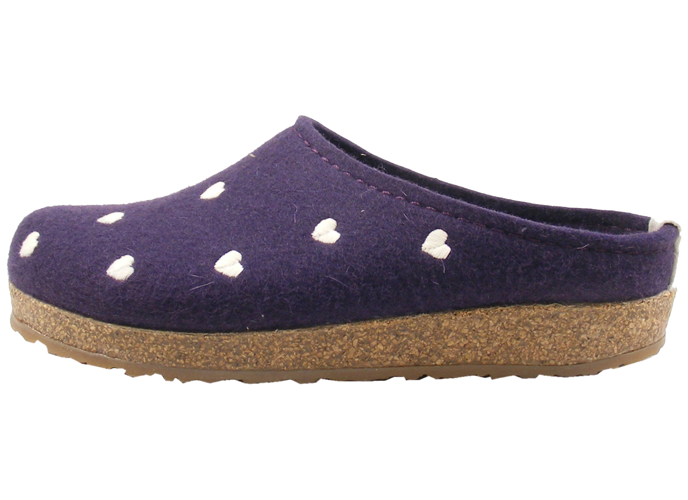 HAFLINGER Damen Pantoffel Grizzly – Filz-Hausschuh Mit Stickerei, Rutschfester Sohle