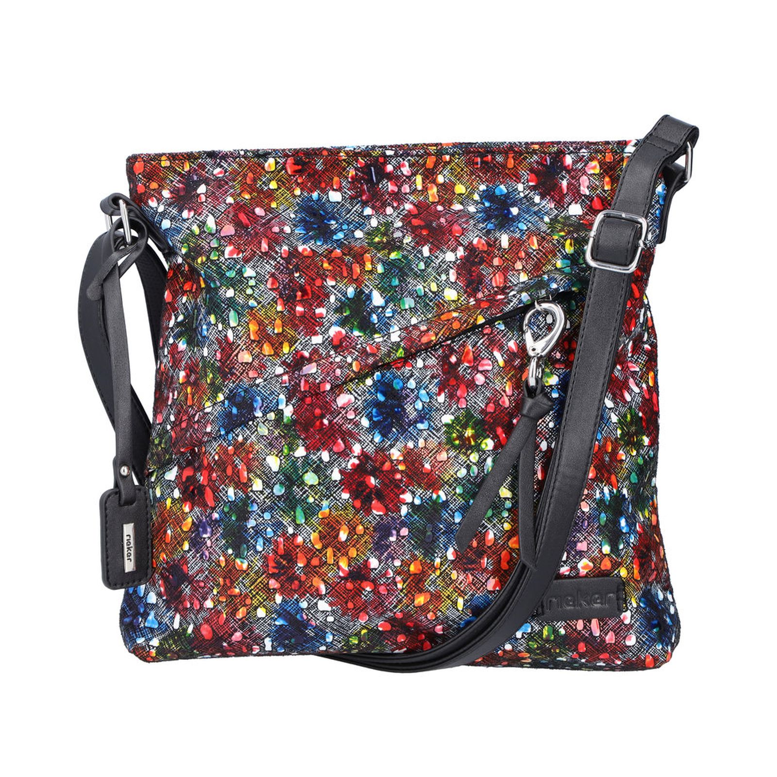 Rieker Damen Schultertasche H1040 – Marineblau Mit Löcheroptik, Verstellbarer Riemen