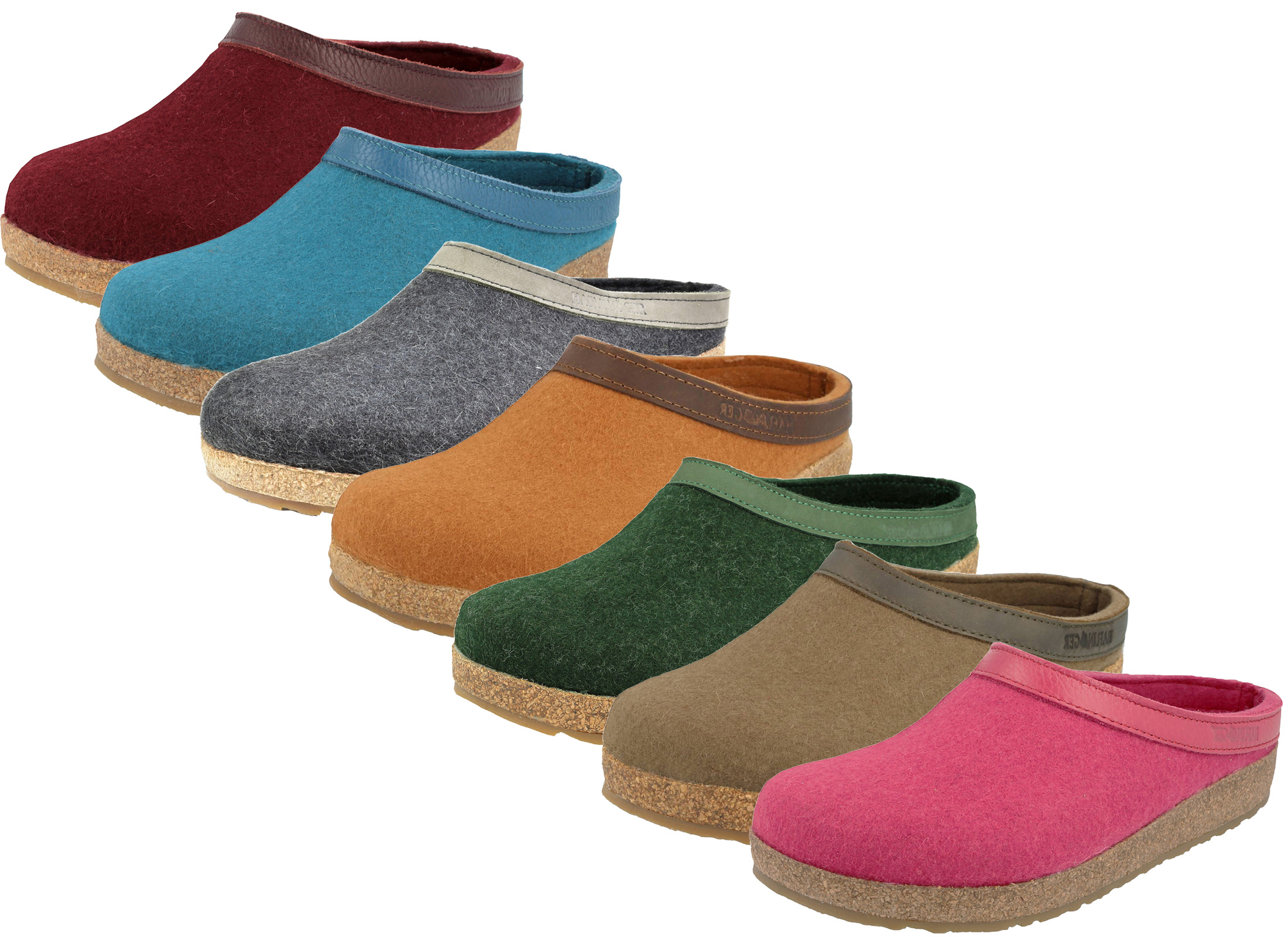 Haflinger Wollfilz Pantoffel Damen Herren Hausschuh Grizzly Torben  Schuhparadiso