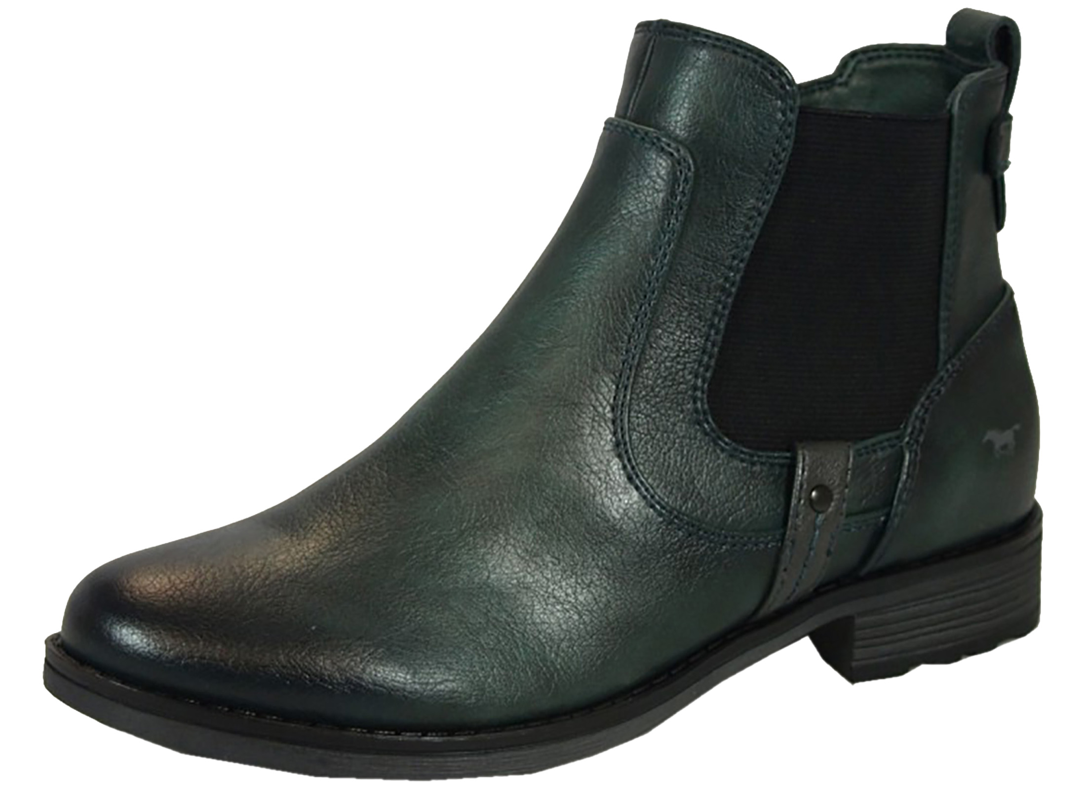 MUSTANG Damen Chelsea Boots Schwarz - Plateau Boots Mit Kunstfell