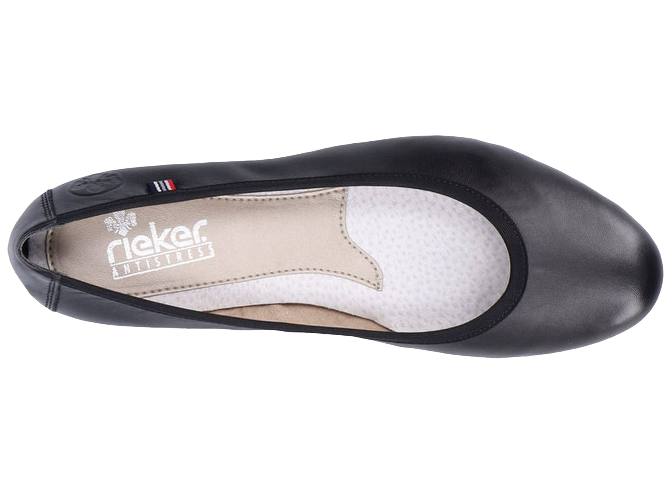 Rieker Ballerine Cuir Softlack - Escarpins Plat Confortables - Semelle Caoutchouc - Haut De Cheville - 1.5cm