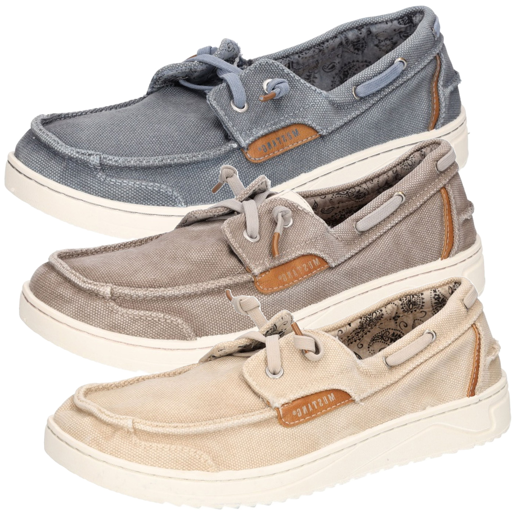 Mustang Herren Slipper Halbschuh Schnüroptik Webstoff | Schuhparadiso