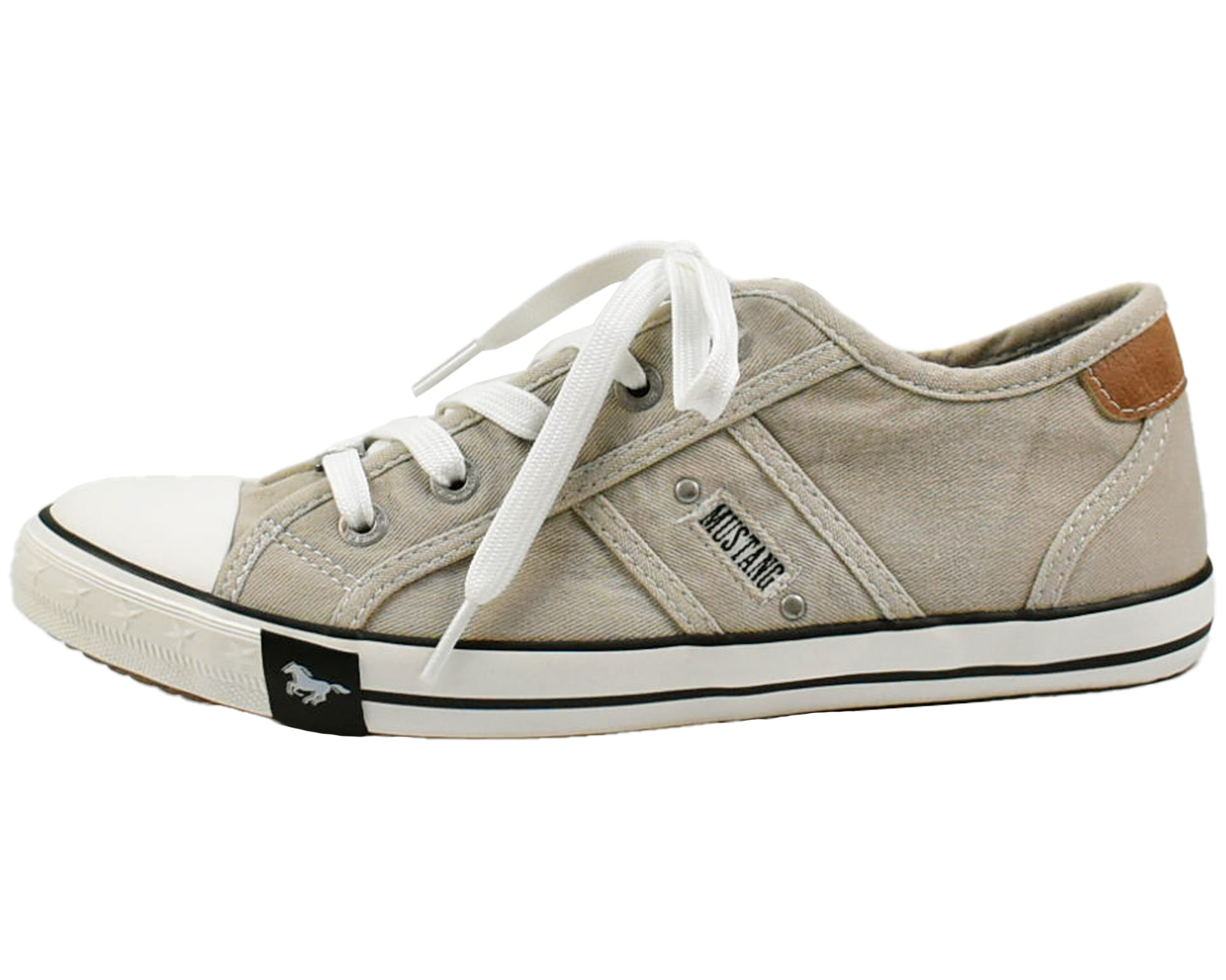 MUSTANG Damen Schnürhalbschuh – Bequemer Sneaker Mit Gehäkeltem Einsatz