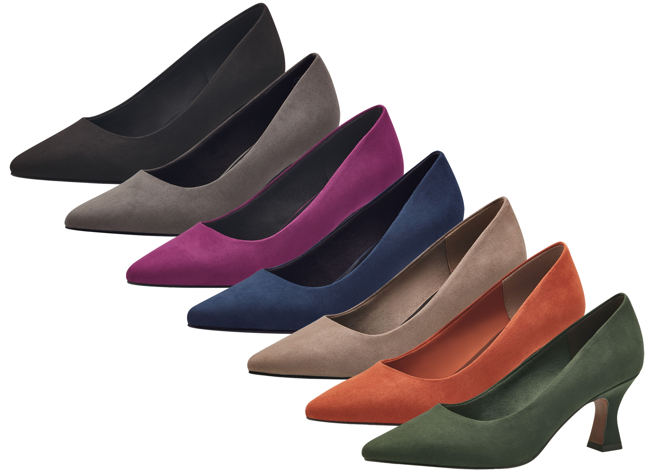 MARCO TOZZI Damen Pumps elegant Blockabsatz Textil spitze Form 