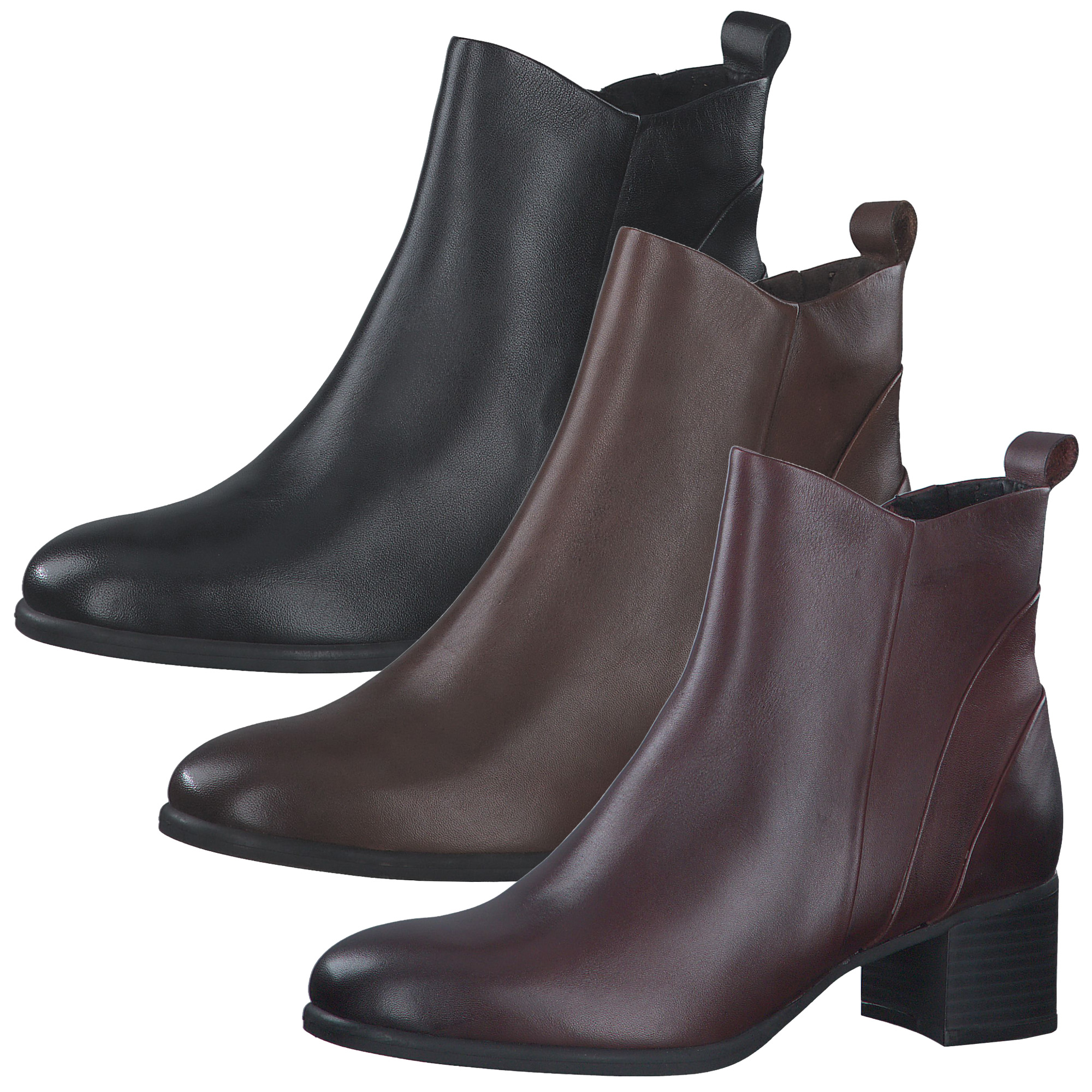 Damen Elegant Klassische Schwarze Stiefeletten Ital-Design Damen