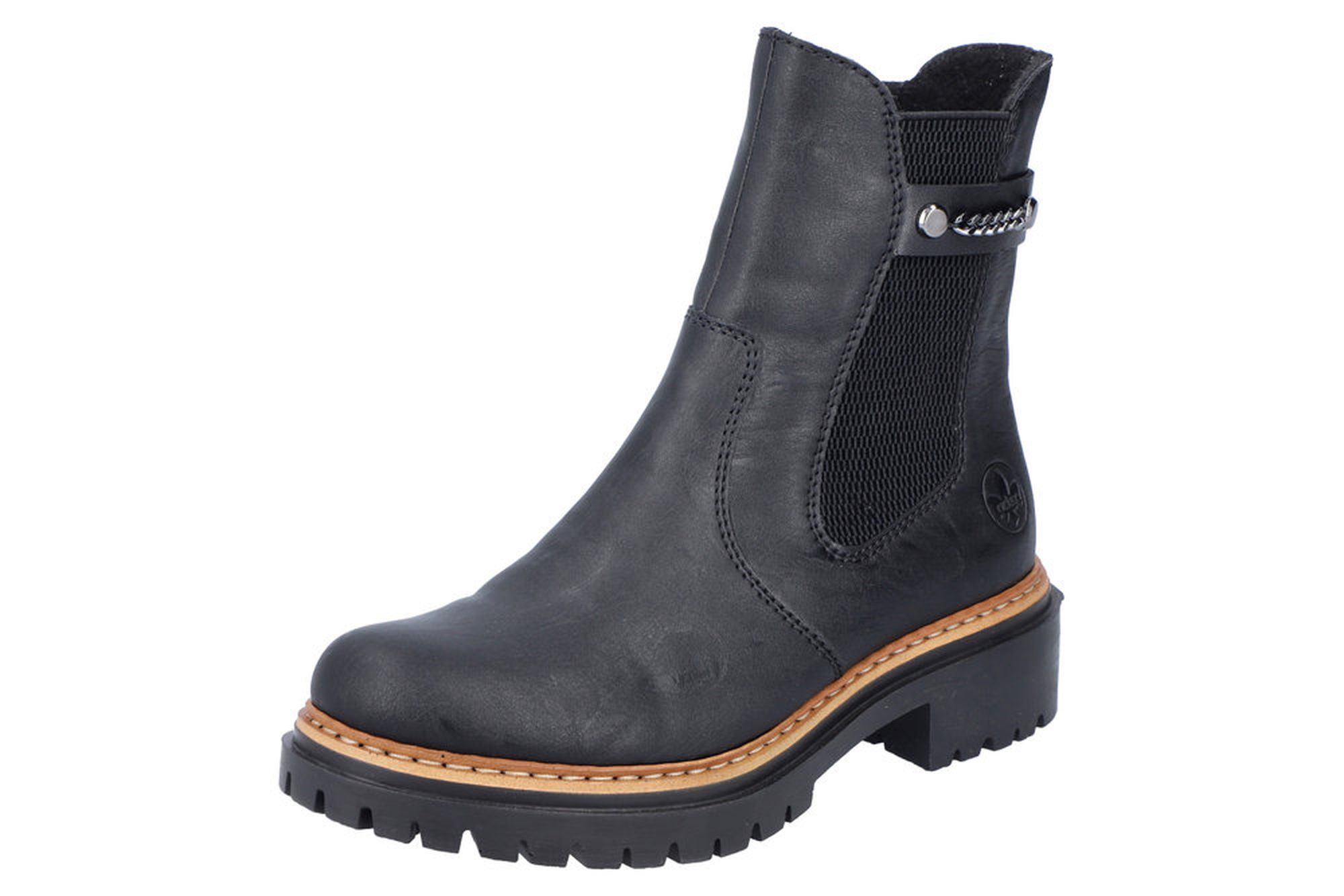 Rieker Damen Stiefelette Chelsea Boot Stretch Kette 72690