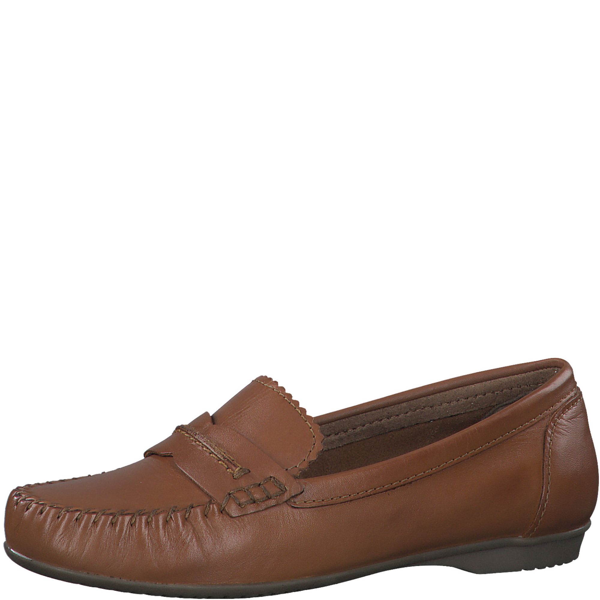 MARCO TOZZI Slipper Leder Ballerina Loafer Ziernaht | Schuhparadiso