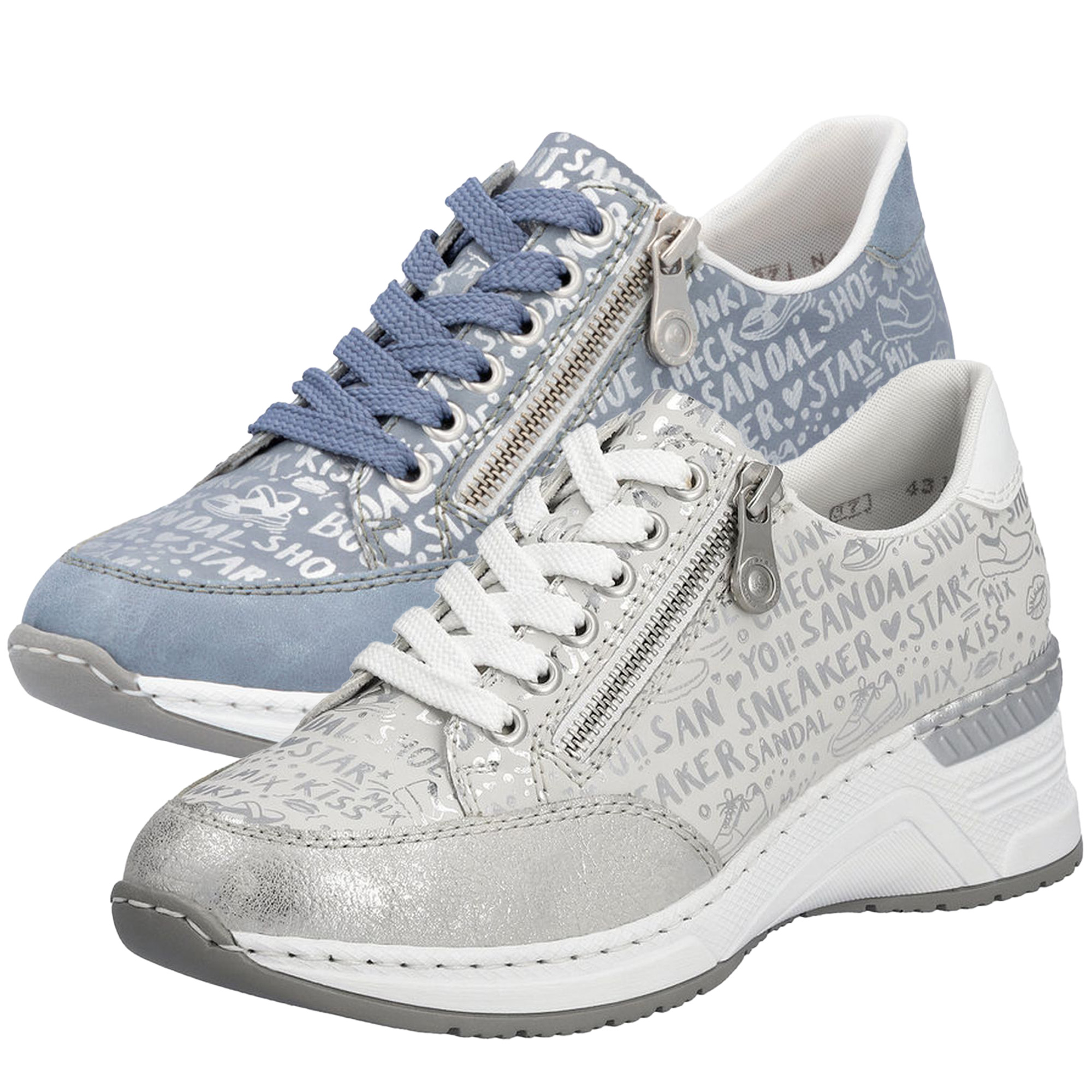 Rieker Damen Sneaker Metallic Reißverschluss Keilabsatz Schuhparadiso - Main Image