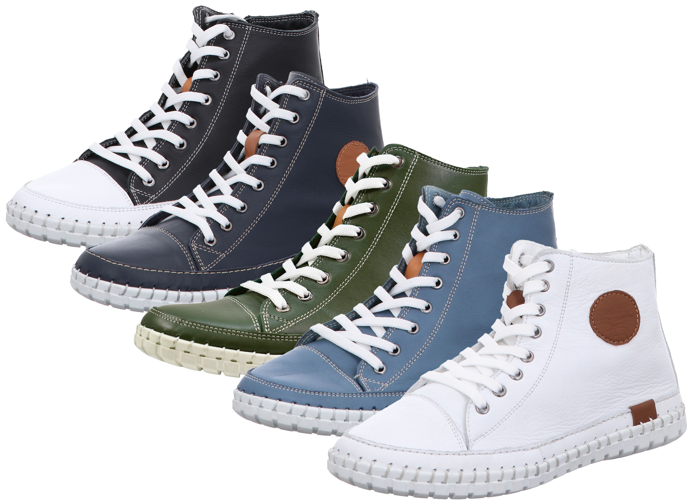 Gemini Damen Schnürboot Reißverschluss High Top Sneaker