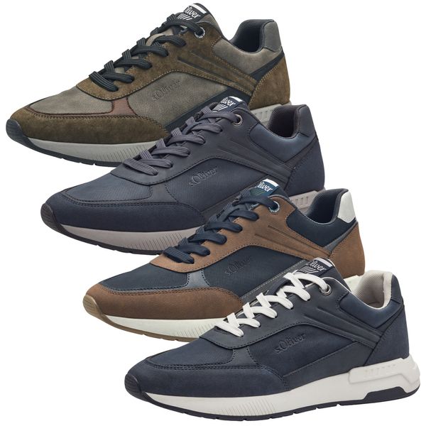 S.Oliver Herren Sneaker Aus Leder - Flache Freizeitschuhe Mit Herausnehmbarer Einlegesohle
