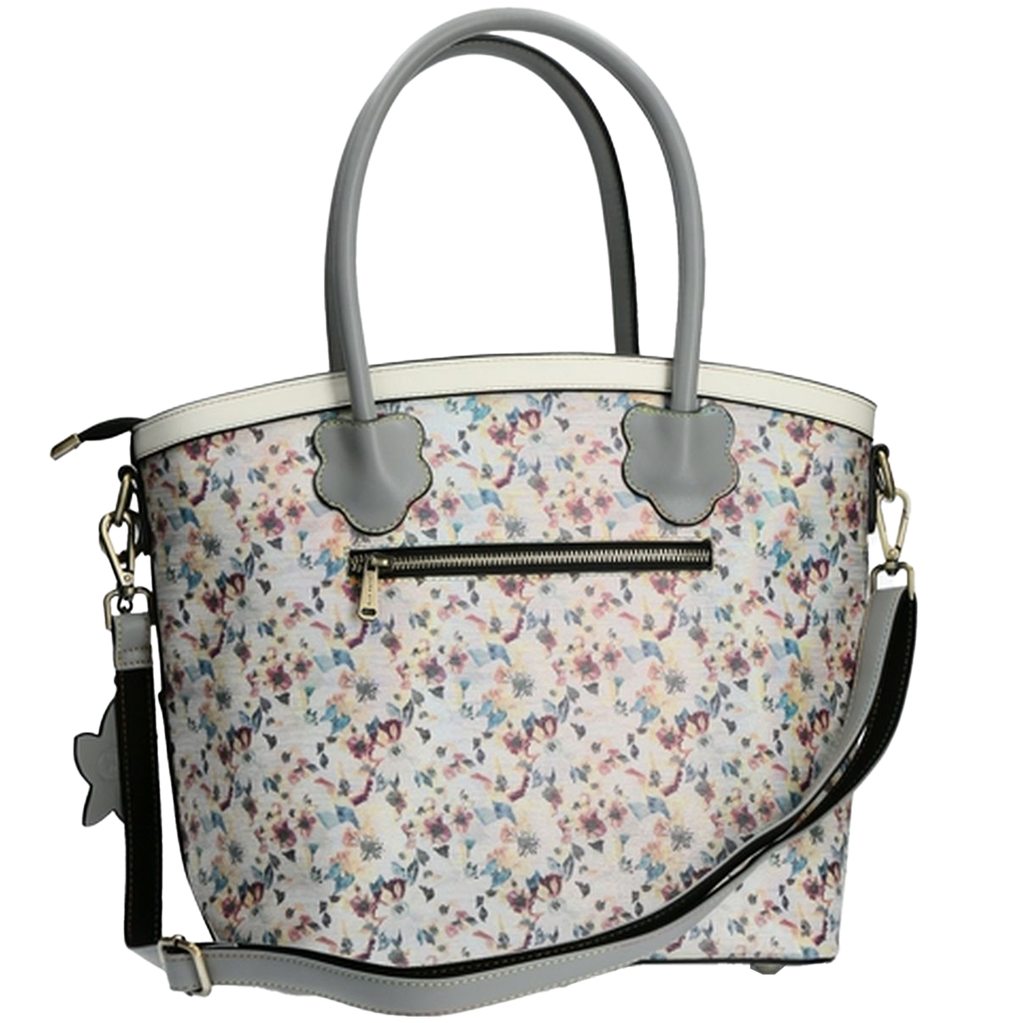 Henkeltasche Damen Handtasche Mit Blumenmuster Laura Vita Damen