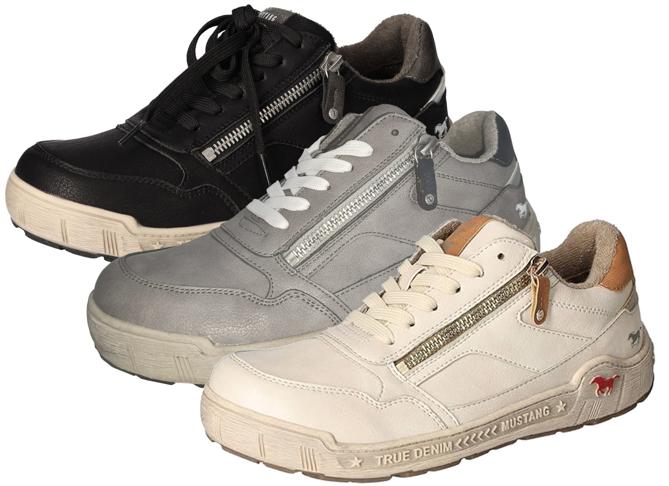 Mustang Damen Sneaker Schnürschuh Reißverschluss Schuhparadiso