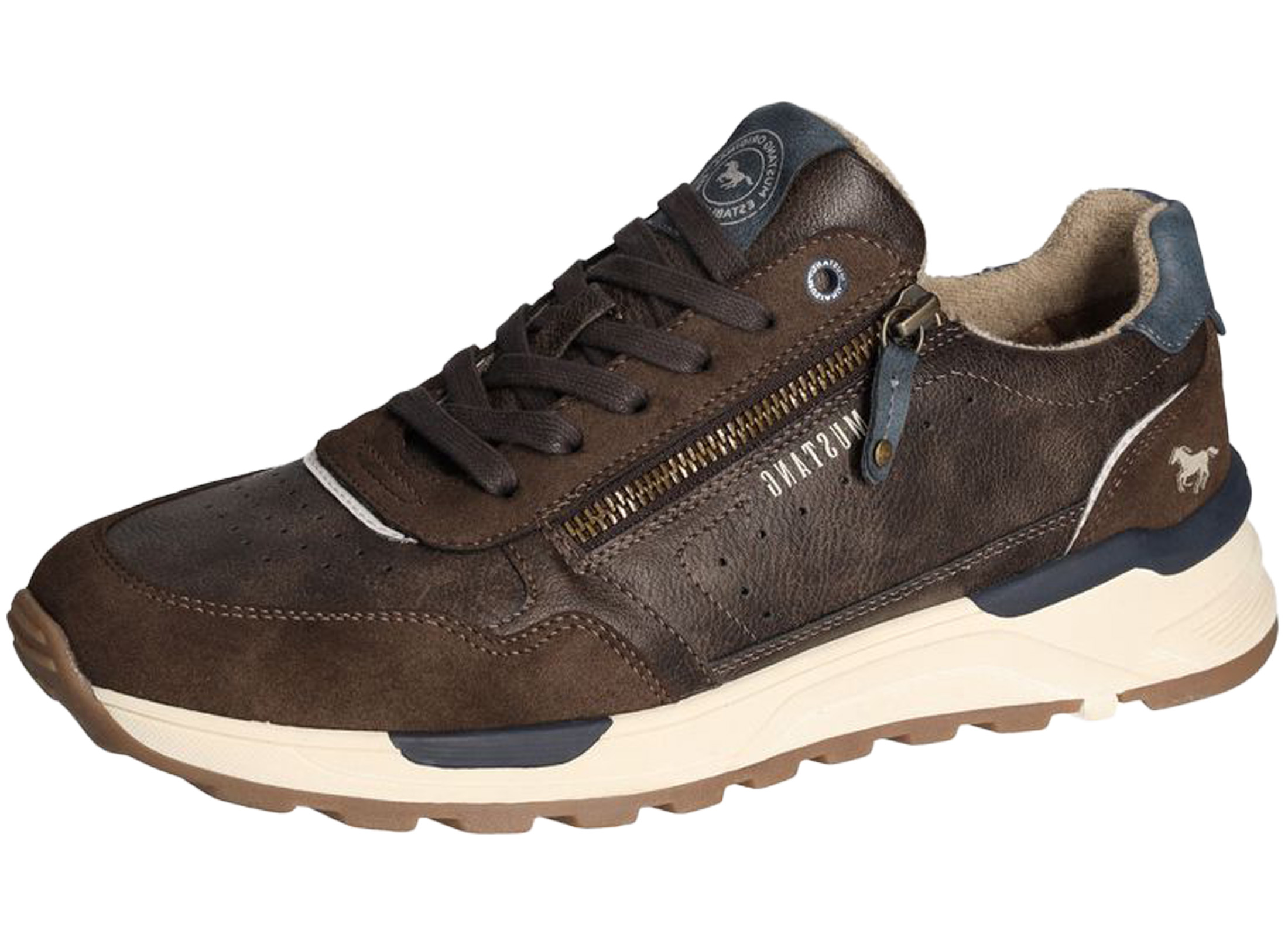 Mustang Herren Sneaker Slip On Schnürschuh perforiert 