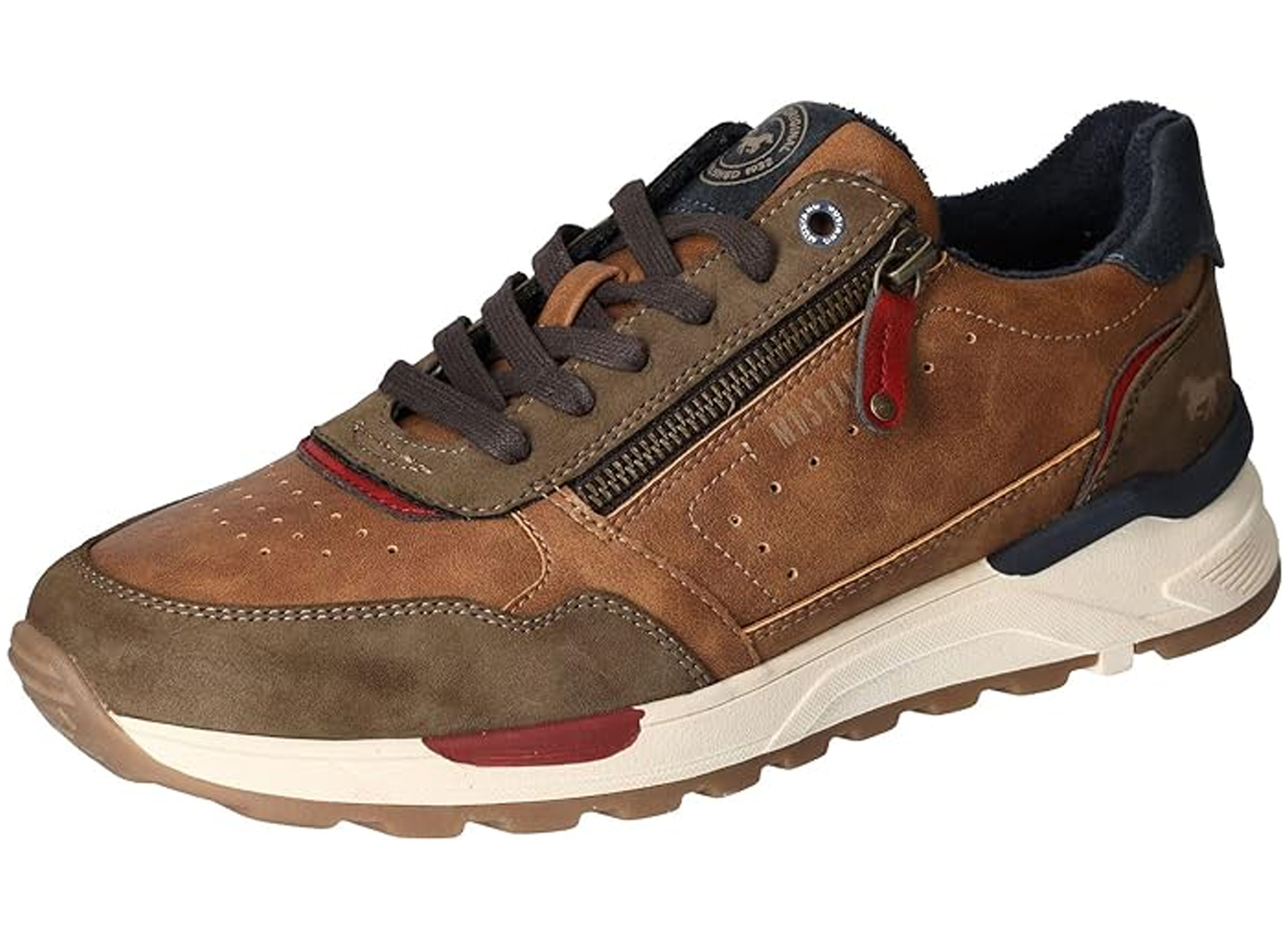 Mustang Herren Sneaker Slip On Schnürschuh perforiert 