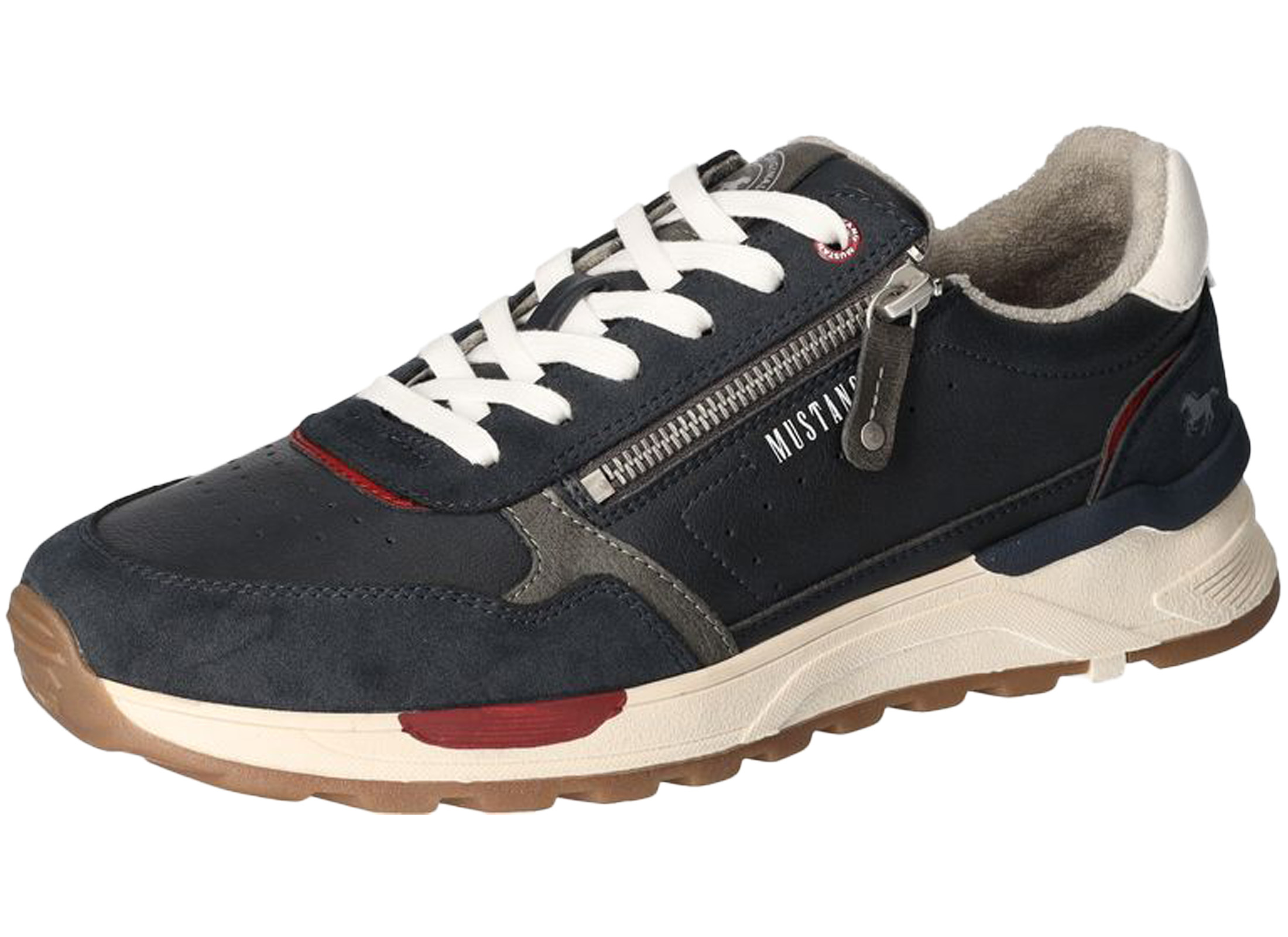 Mustang Herren Sneaker Slip On Schnürschuh perforiert 