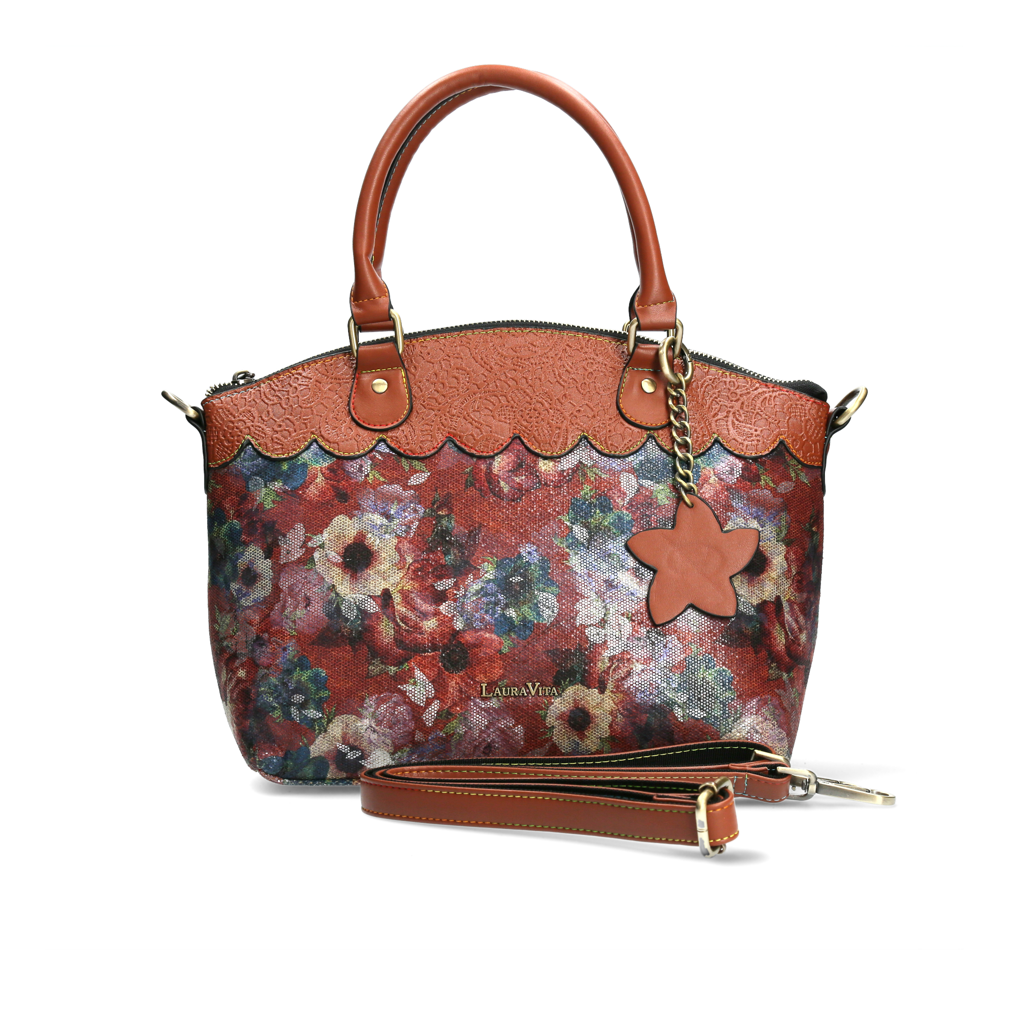 Amazon Damen Handtasche Mit Blumenmuster Laura Vita Damen