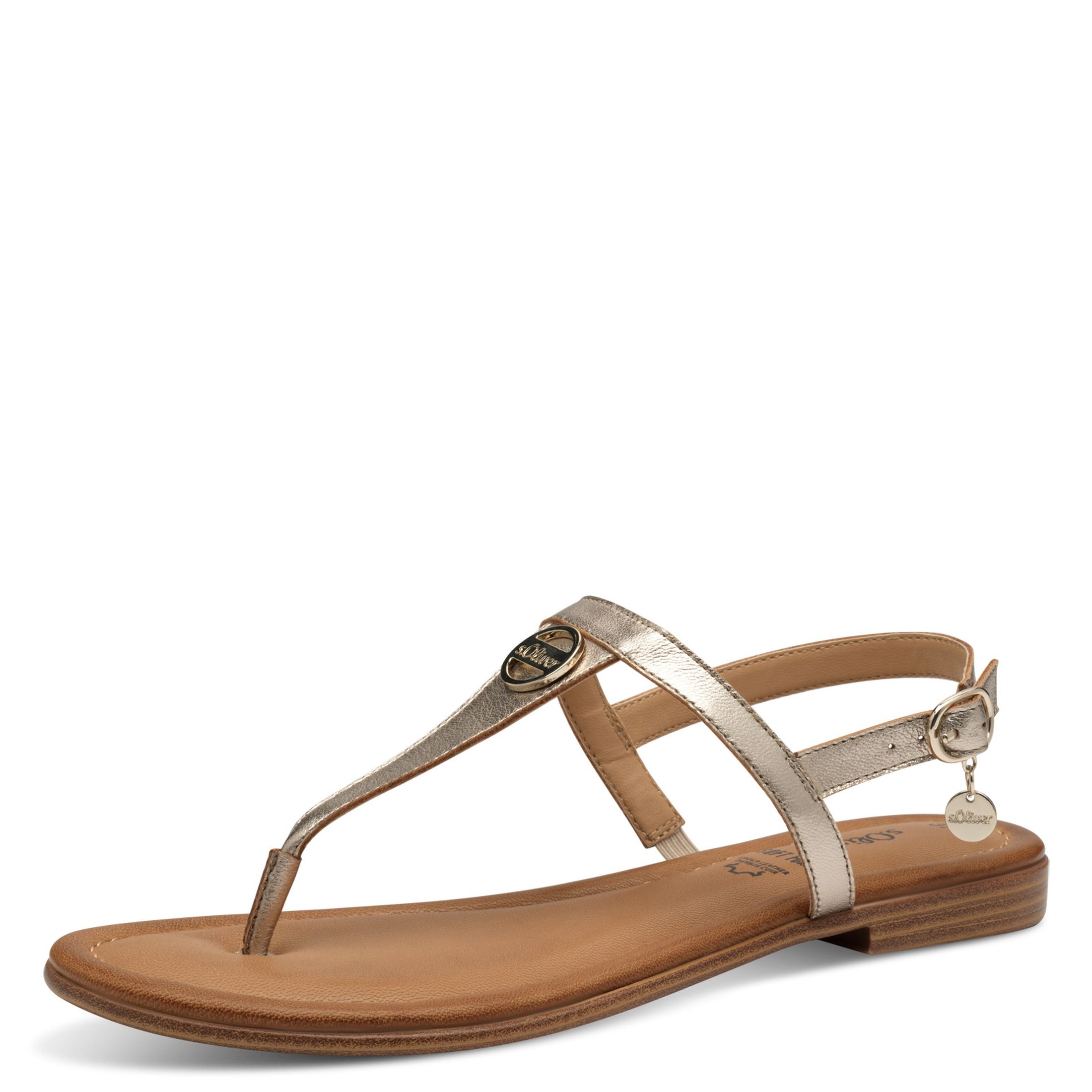 S.Oliver Damen Sandalen Mit Absatz – Aus Leder, Verstellbarer Riemen, SOFT FOAM Einlegesohle, G-Weite