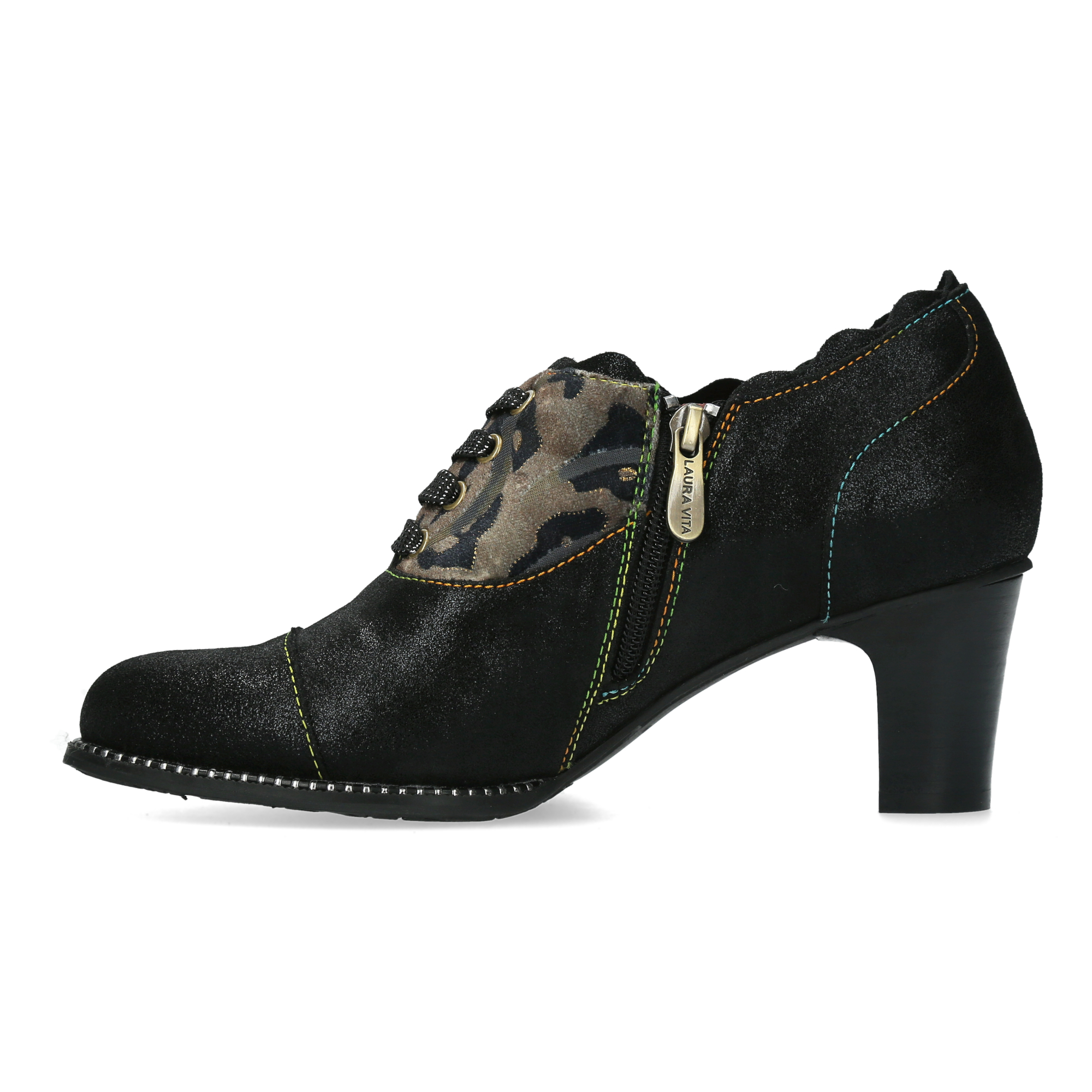 Escarpins Femme Laura Vita Elcodieo 231 – Élégants à Motif Floral & Dentelle Romantique