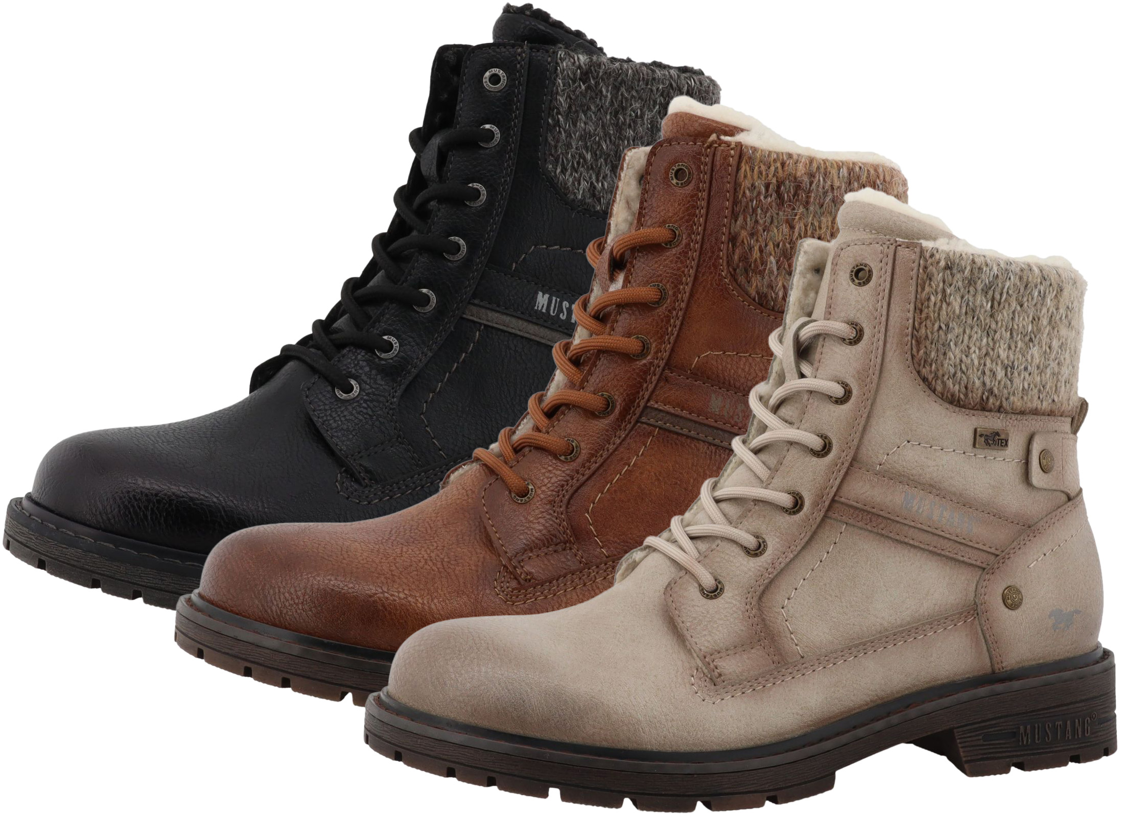 MUSTANG Damen Stiefelette 1398507/203 – Aus Kunstleder, Mit Reißverschluss & Schnürung – Bequem & Stylisch