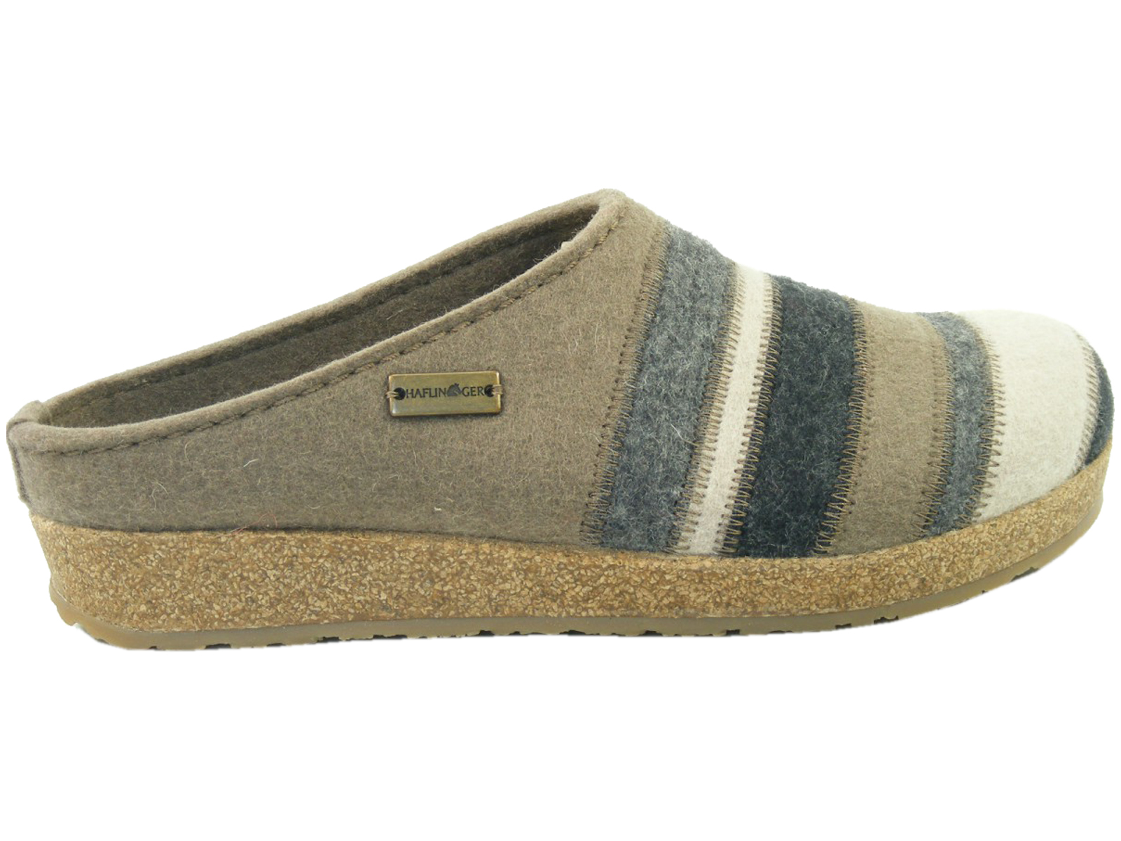 Haflinger pantoffels volwassenen Grizzly Stripes 711049, grootte:36, kleur:Groen