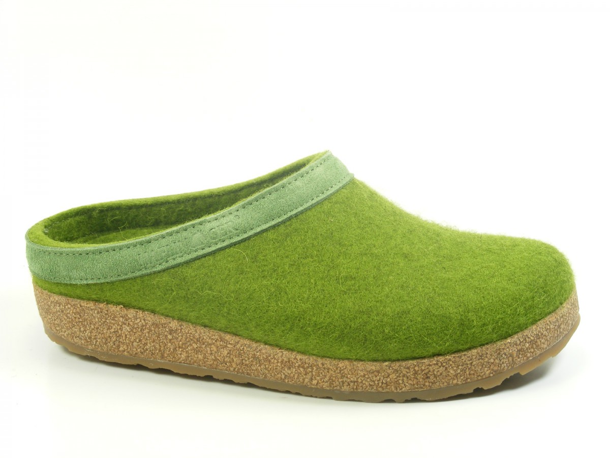 Haflinger 713001 Schuhe Damen Hausschuhe Pantoffeln Wolle Grizzly